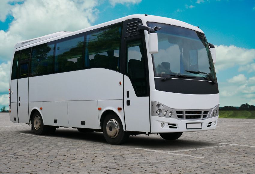 Close up of the shuttle bus 